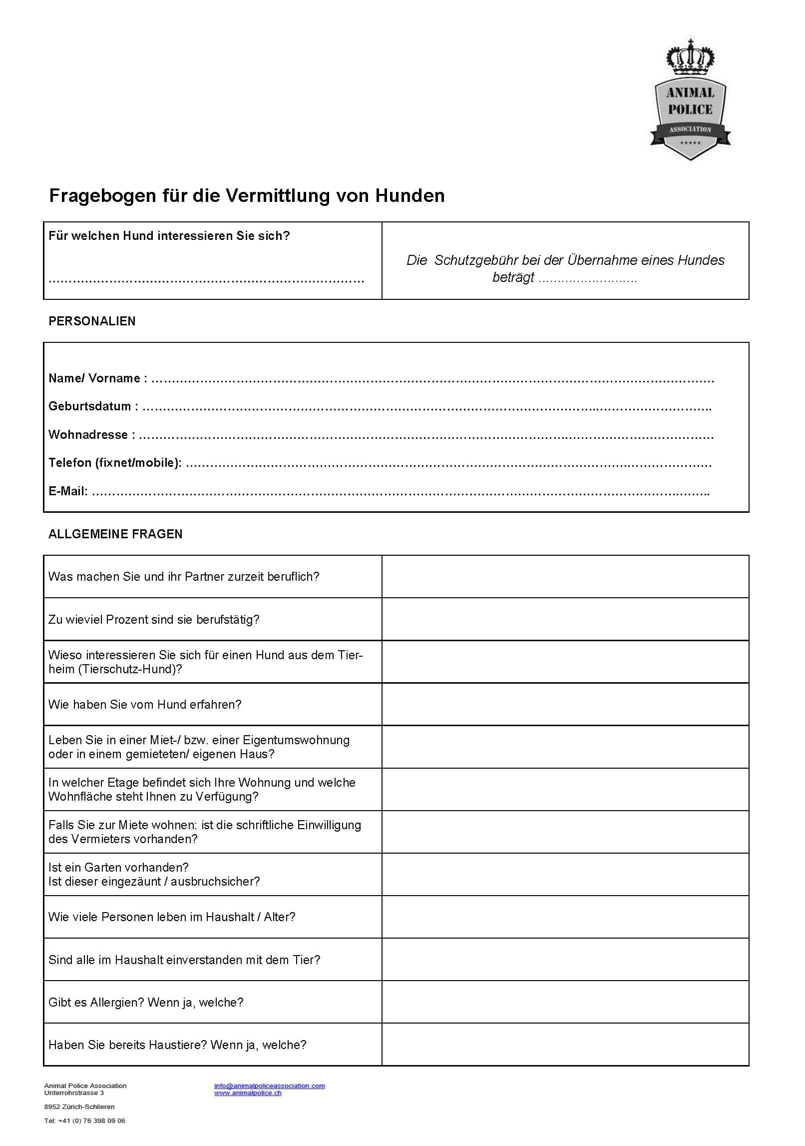 Vorschau Adoptionsfragebogen