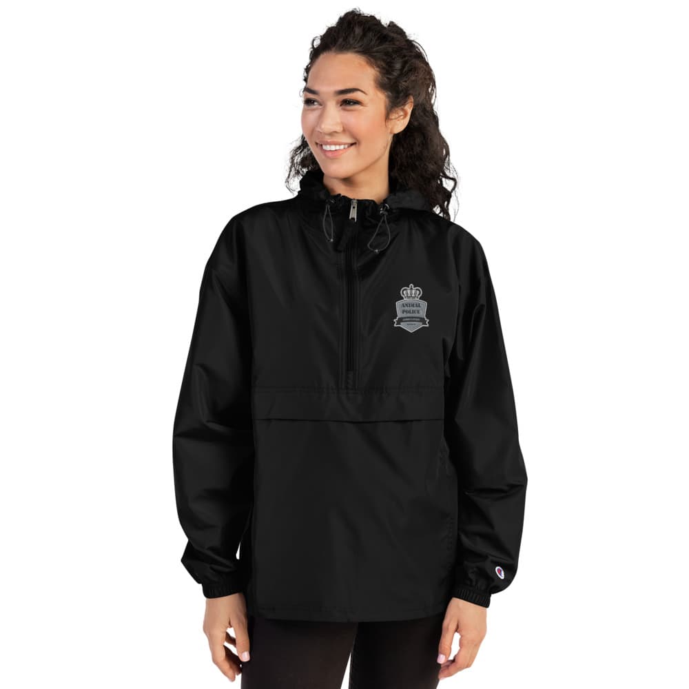Bestickte, verstaubare Champion-Jacke